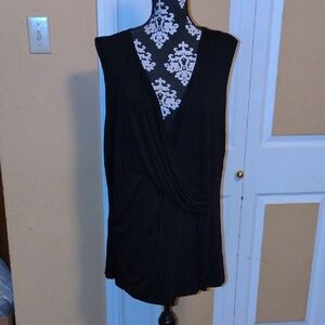 Maurices Black Draped Tank Top